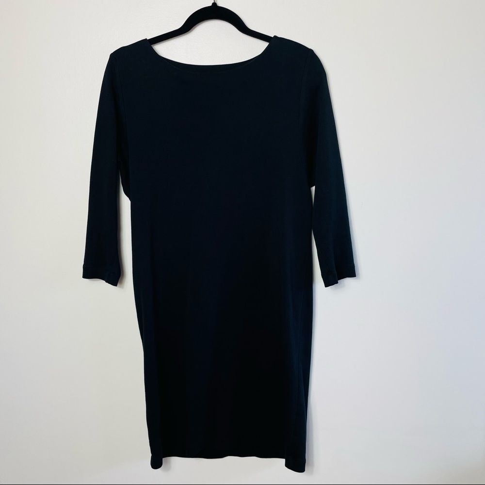 Peruvian Connection Pima Cotton Black Shift Dress EUC